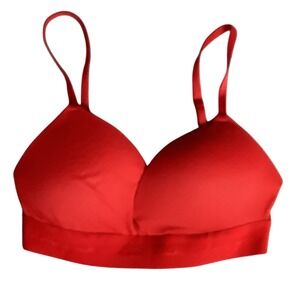 PINK Wear Everywhere Wireless Push Up Bra Red Everyday Comfort‎ 34C